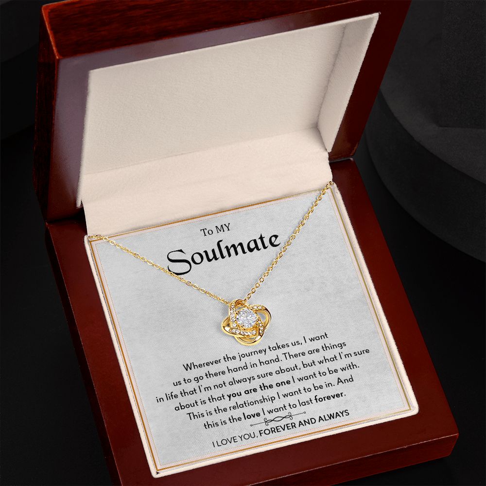 To My Soulmate | I Love You Forever & Always - Love Knot Necklace