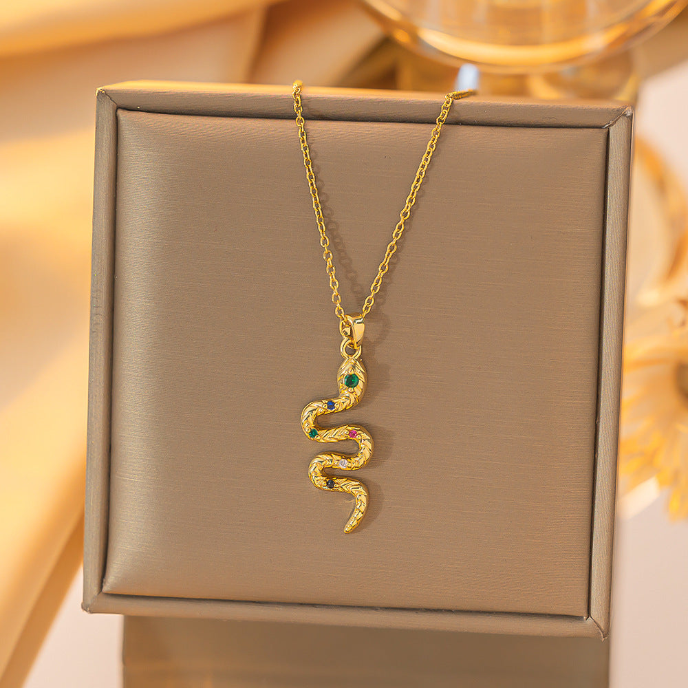 New Snake Necklace With Rhinestone Design Fashion Chain Women's Jewelry