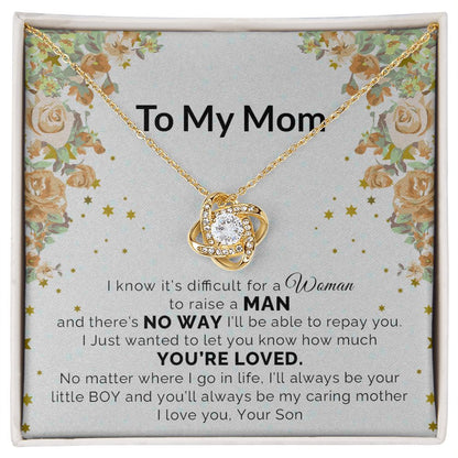 To My Mom | I Love You - Love Knot Necklace