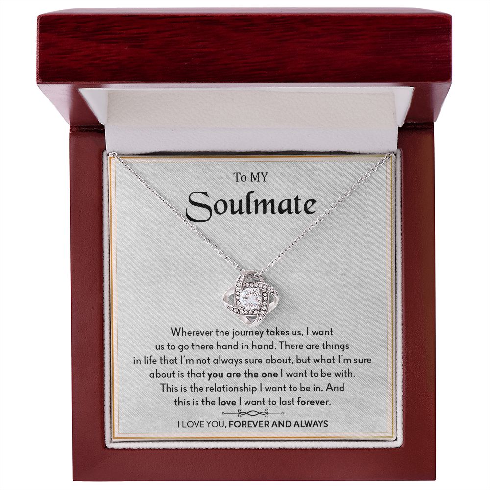 To My Soulmate | I Love You Forever & Always - Love Knot Necklace