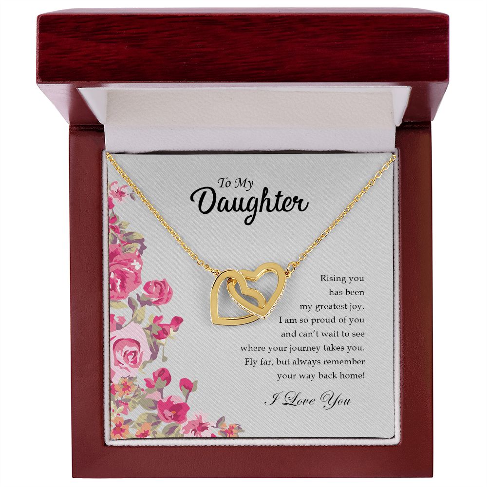 To My Daughter | I Am So Proud Of You - Interlocking Hearts necklace