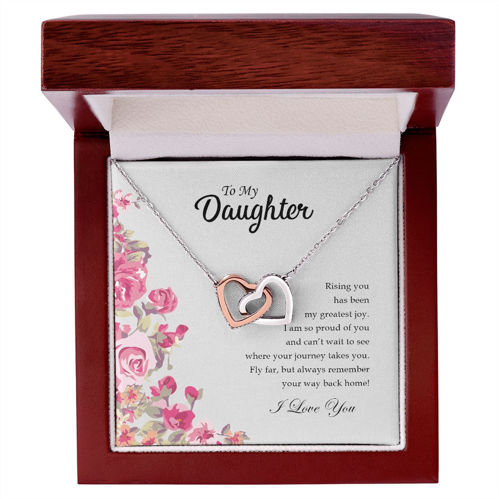 To My Daughter | I Am So Proud Of You - Interlocking Hearts necklace